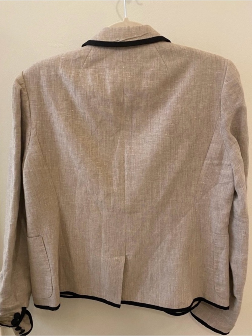 J Crew School Boy Linen Blazer tan black 8 - Picture 10 of 11